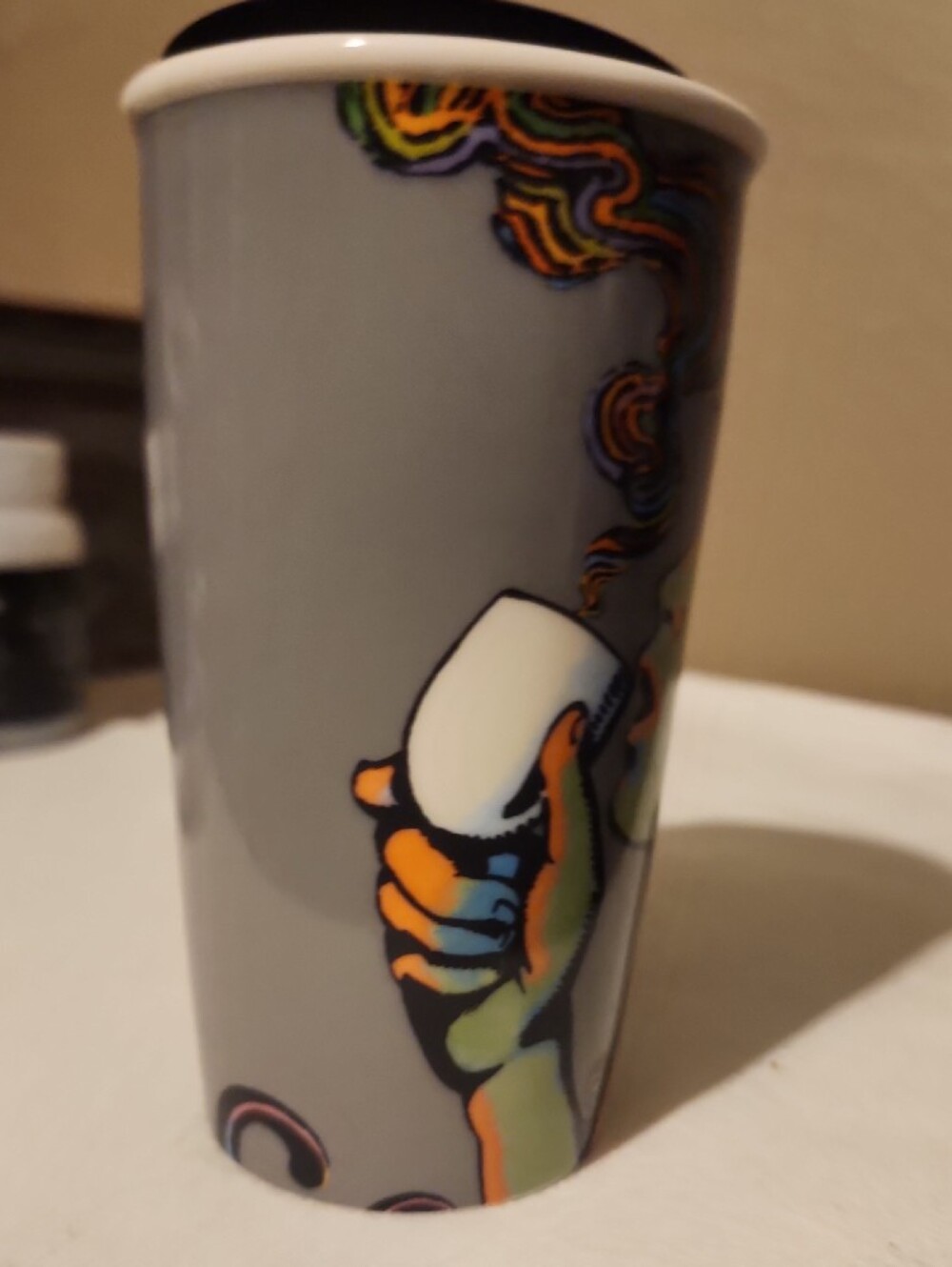 Starbucks Ceramic Tumbler with Multicolor Pop Art Face - Picture 8 of 11